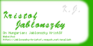 kristof jablonszky business card